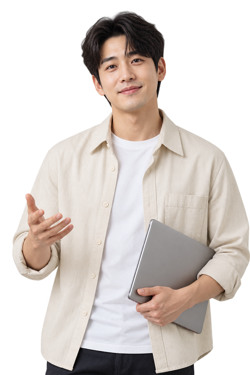 친근하게 이야기를 듣는 가상 상담자의 연출 이미지